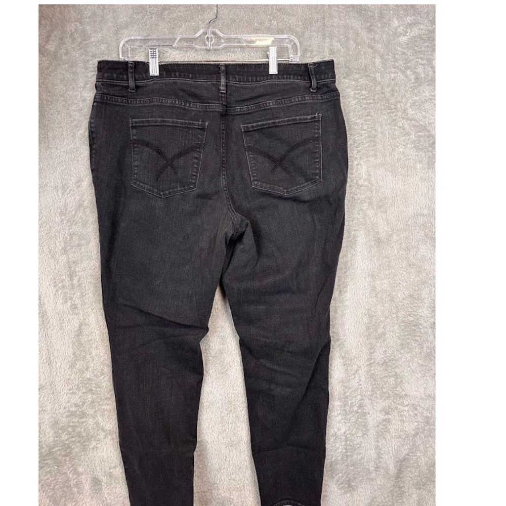 CJ Banks Womens Black Straight Leg Stretch Jeans Plus Size 16W Elastic Waistband